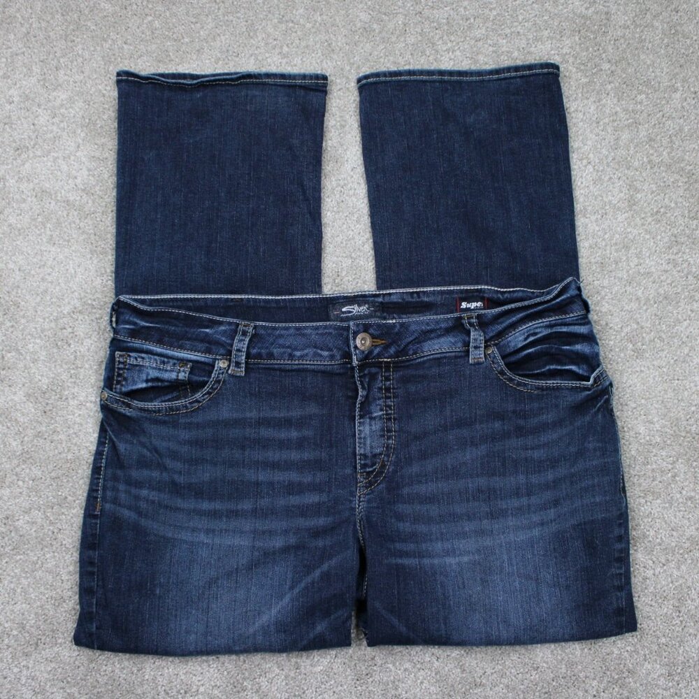 Silver Jeans Womens 24x33 Blue Suki Mid Boot Super Stretch Cotton/Poly Denim